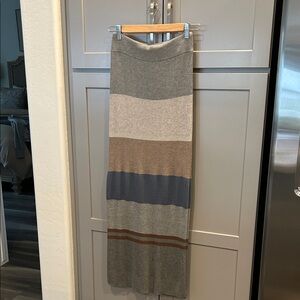 Splendid Gray and Brown Striped Maxi Skirt